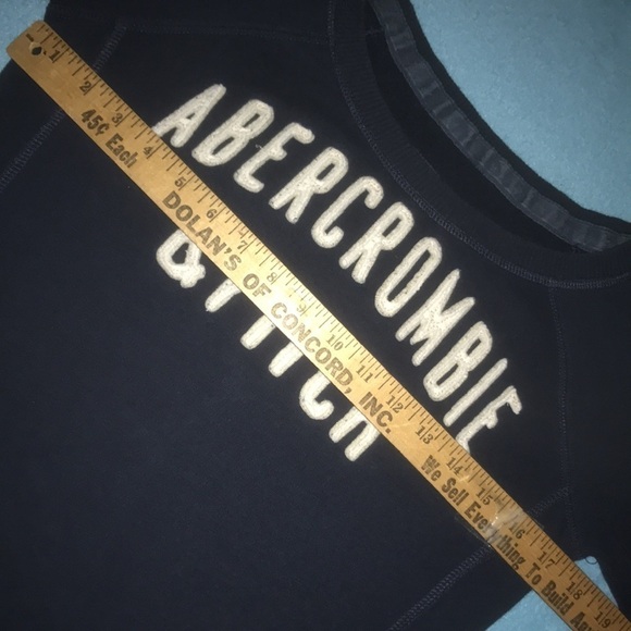ABERCROMBIE and Fitch sweatshirt dark navy blue white and cream lettering size M - Picture 6 of 7
